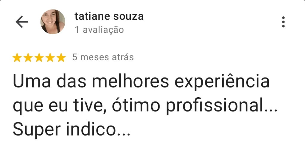 Avaliação 5 estrelas de Tatiane Souza